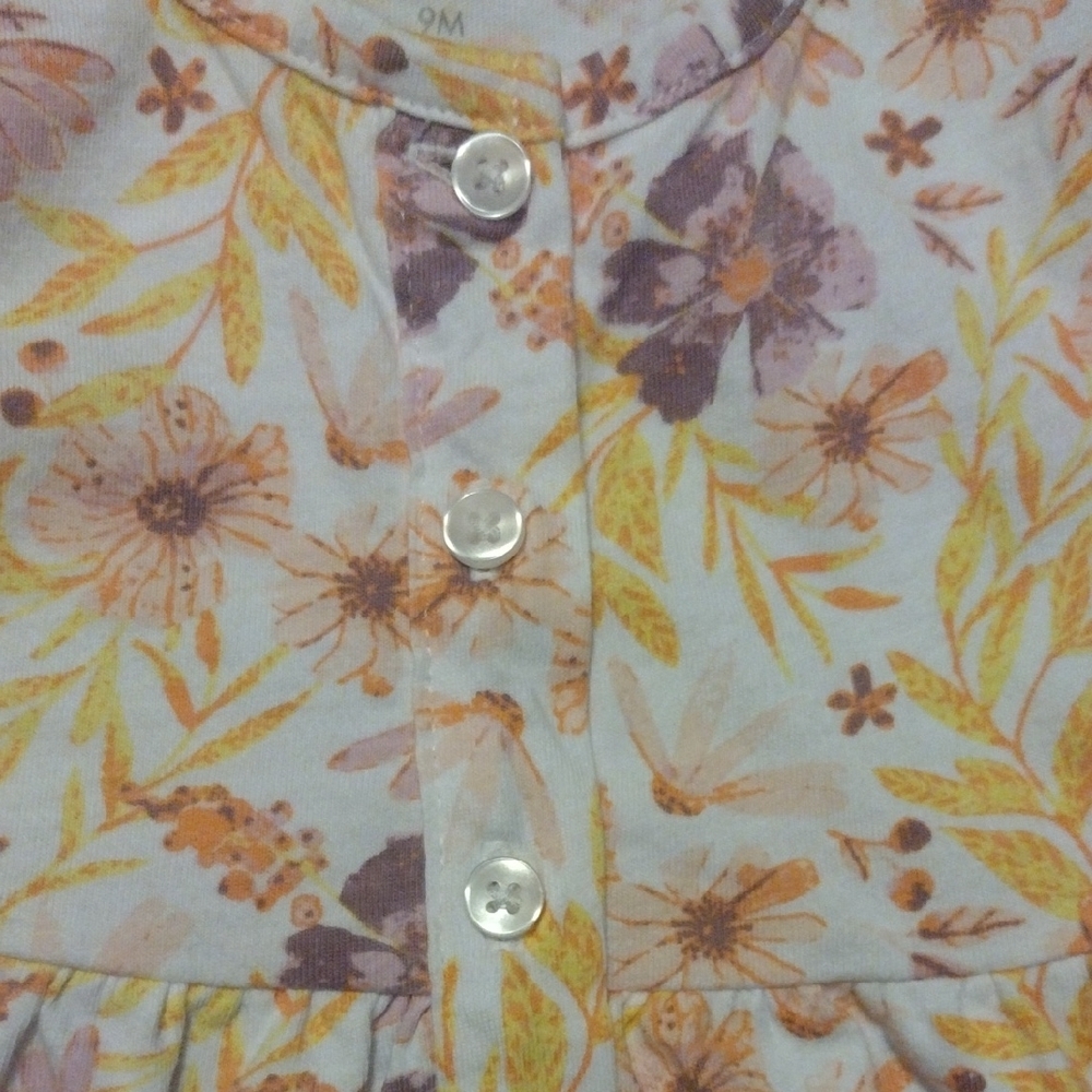 Charming Floral Baby Dress with Buttons - Picture 4 of 7
